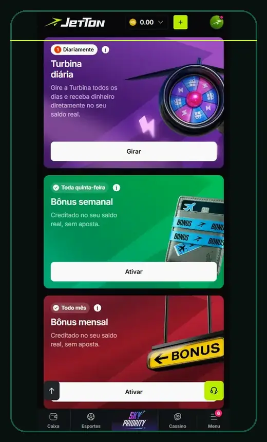 Interface JetTon relacionada a O que significa rollover de 35x?