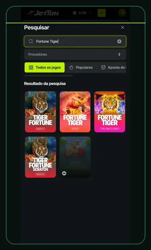 Interface JetTon relacionada a Entenda o RTP