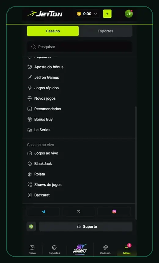 Interface JetTon relacionada a Testes que não expõem a conta