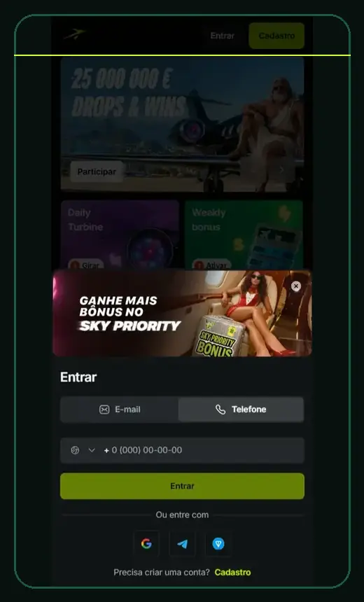 Interface JetTon relacionada a Como usar a experiência no Telegram